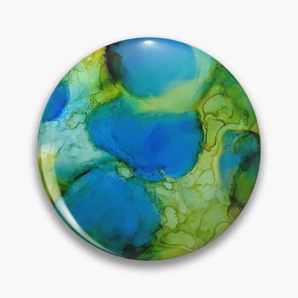 Item preview, Green and Blue Pools Alcohol Ink designed and sold by Artfully Abstracted.
