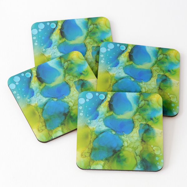 Item preview, Green and Blue Pools Alcohol Ink designed and sold by Artfully Abstracted.