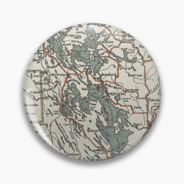 Item preview, Vintage Muskoka Lakes Map designed and sold by Gin  Neko.