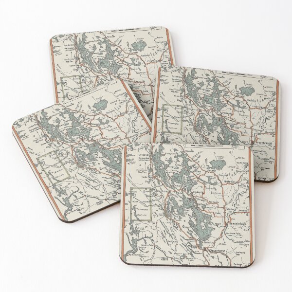 Item preview, Vintage Muskoka Lakes Map designed and sold by Gin  Neko.
