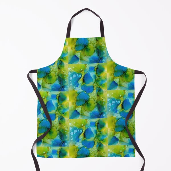 Item preview, Green and Blue Pools Alcohol Ink designed and sold by Artfully Abstracted.