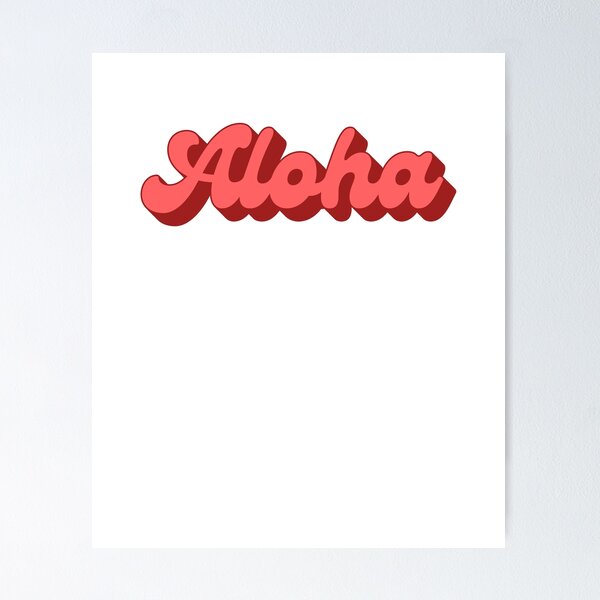 Aperçu de l'œuvre Script rétro Aloha Hawaii créée et vendue par thefrshmachine.