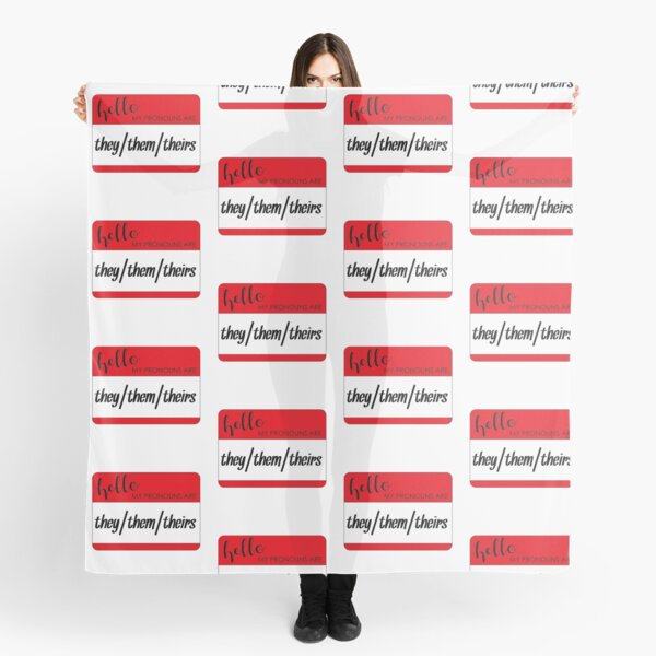 Item preview, Hello My Pronouns Are They Them Theirs Red Nametag designed and sold by agdesigns6.