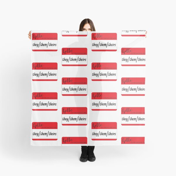 Item preview, Hello My Pronouns Are They Them Theirs Red Nametag designed and sold by agdesigns6.