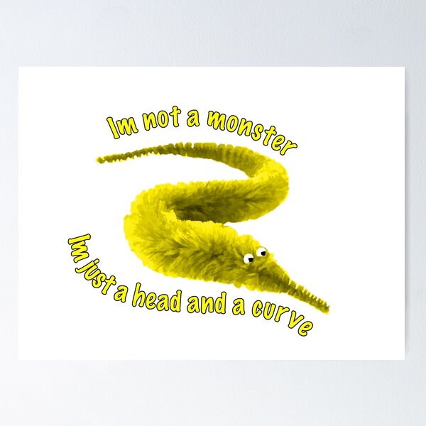 Item preview, Worm on a string Yellow Im not a monster designed and sold by Geek-Nerd-Shop.