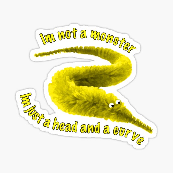 Item preview, Worm on a string Yellow Im not a monster designed and sold by Geek-Nerd-Shop.