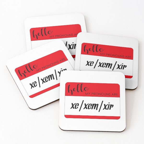 Item preview, Hello My Pronouns Are Xe Xem Xir Red Nametag designed and sold by agdesigns6.