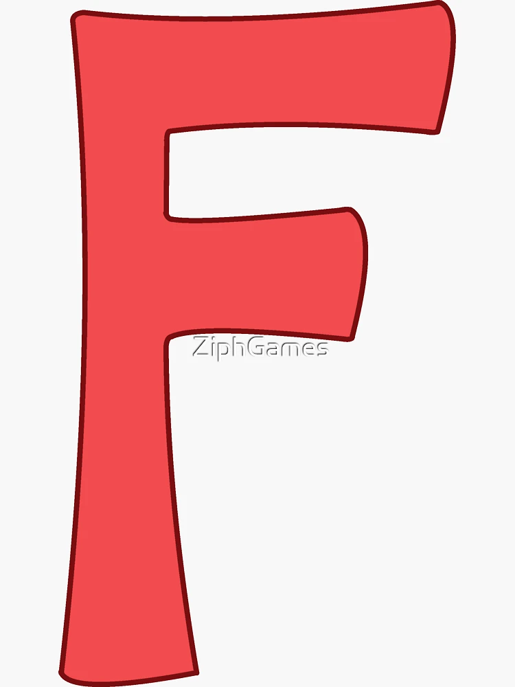 letter f black Sticker for Sale by ZiphGames