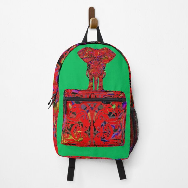 Item preview, Rainbow Red Elephant on Green V.2 designed and sold by Diego-t.