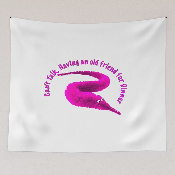 Item preview, Worm on a string Pink Having a friend for dinner designed and sold by Geek-Nerd-Shop.