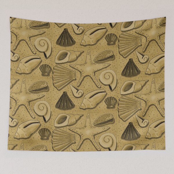 Item preview, Golden Brown Sand - Seashell Beach Nautical Pattern designed and sold by Amelia Dean.