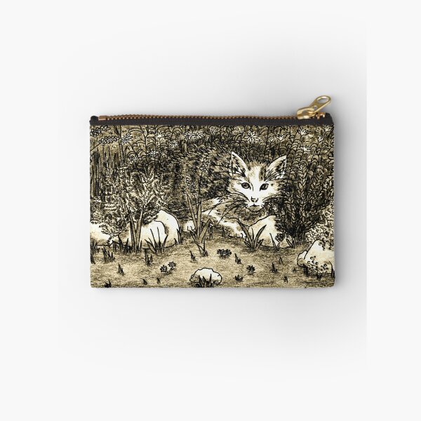 Item preview, Hiding Cat in flower garden illustration antique beige  designed and sold by GittaG74.