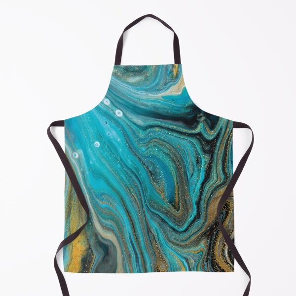 Item preview, Marble Swirls of Turquoise Teal Black and Gold Glitter Abstract Pattern designed and sold by Alicia Chee.