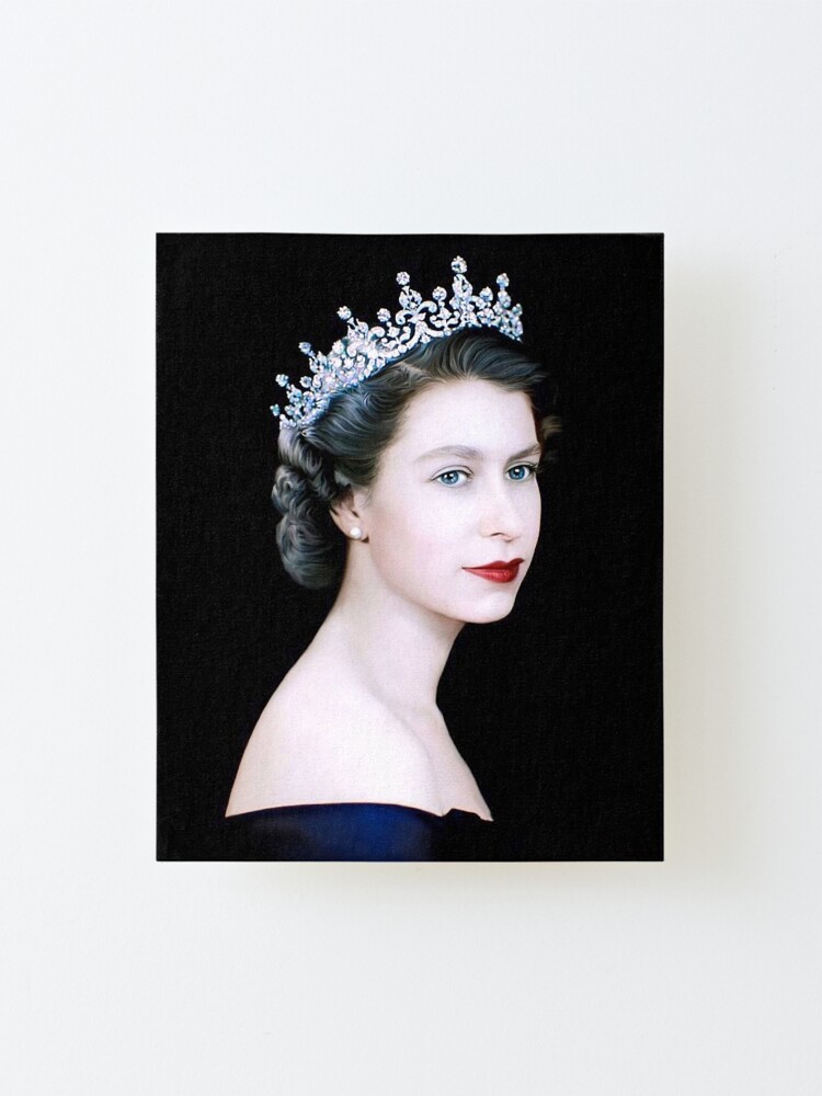Hrh Queen Elizabeth Ii The Young Queen Mounted Print By Artbycpolidano Redbubble