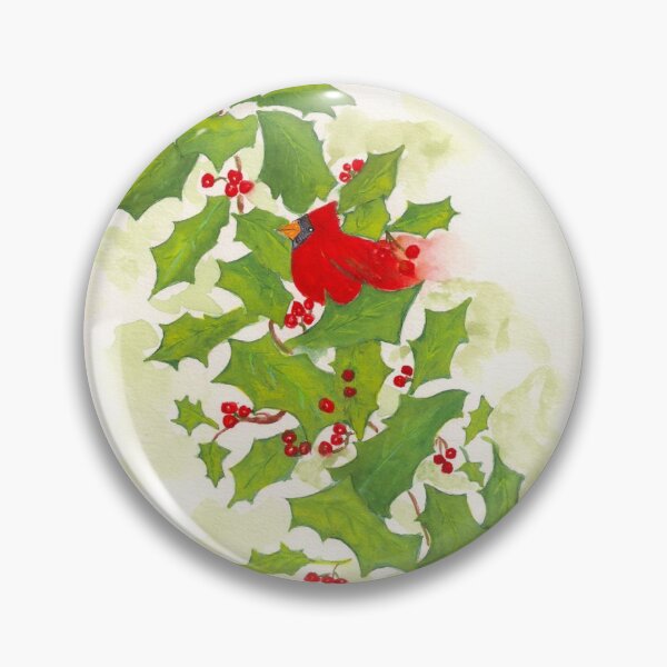Item preview, Holly Branch with Berries and Red Cardinal designed and sold by karen  curinga.