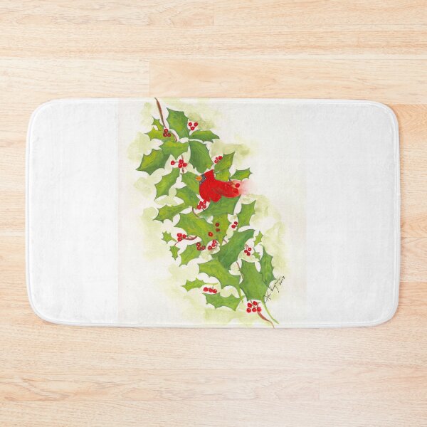 Item preview, Holly Branch with Berries and Red Cardinal designed and sold by karen curinga.