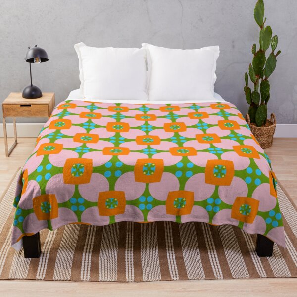 Item preview, Abstract Pink Petal Flower Pattern with Dots and Squares designed and sold by Sendreka.