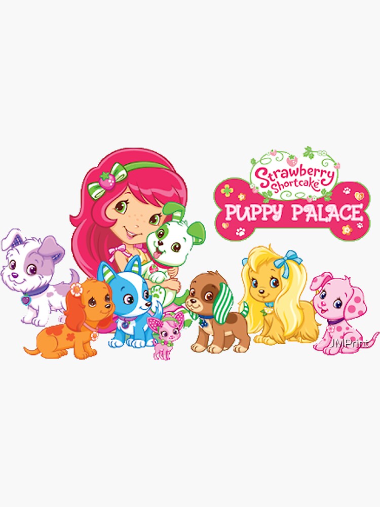 "Strawberry Shortcake and her dog Puppy Palace Cartoon" Sticker by
