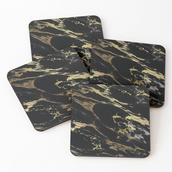Item preview, Marble Swirls of Black and Gold Glitter Abstract Pattern designed and sold by Alicia Chee.