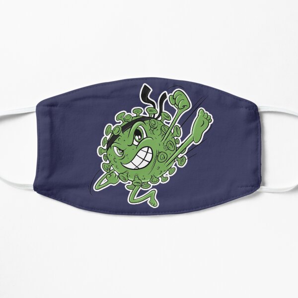 Green Covid Karate WTFBrahh Flat Mask