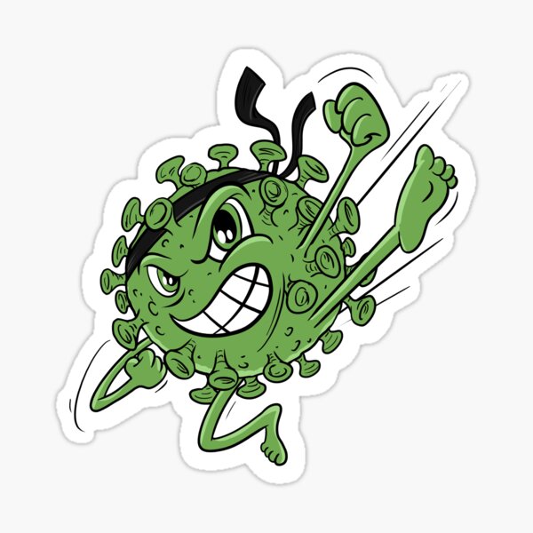 Green Covid Karate WTFBrahh Sticker