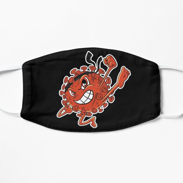 Red Covid Karate WTFBrahh Flat Mask
