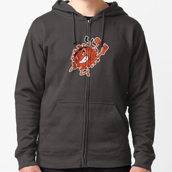 Red Covid Karate WTFBrahh Zipped Hoodie