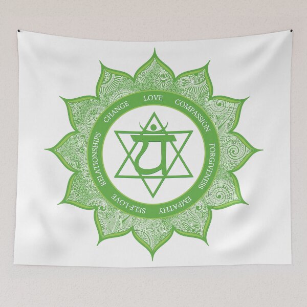Item preview, Heart Chakra Mandala - 49 WBG designed and sold by chakraplaza.