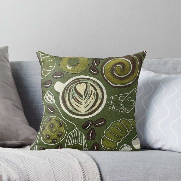 Item preview, Green Cappucino Coffee Shop Print designed and sold by Amelia Dean.