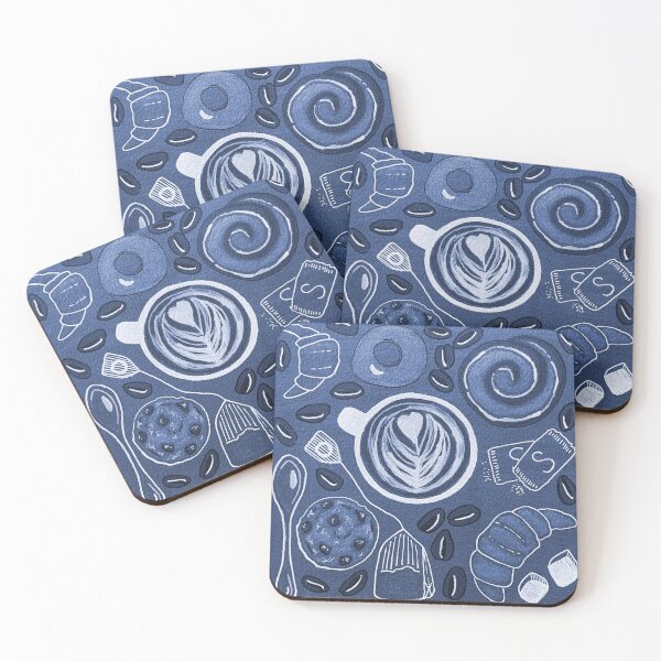 Item preview, Blue Cappuccino Coffee Shop Print designed and sold by Amelia Dean.