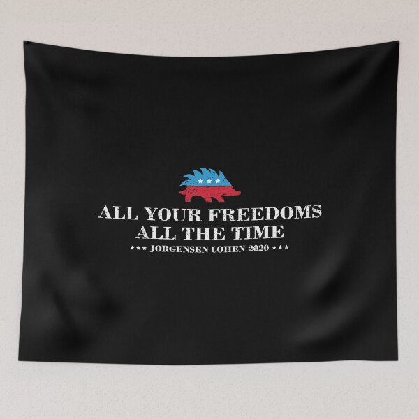 Item preview, All Your Freedoms Libertarian President Jorgensen Cohen 2020 graphic designed and sold by jakehughes2015.