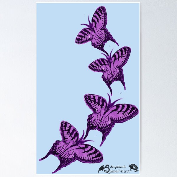 Aperçu de l'œuvre Copie de papillons papillon bleu insecte insecte mignon créée et vendue par Stephanie Small.