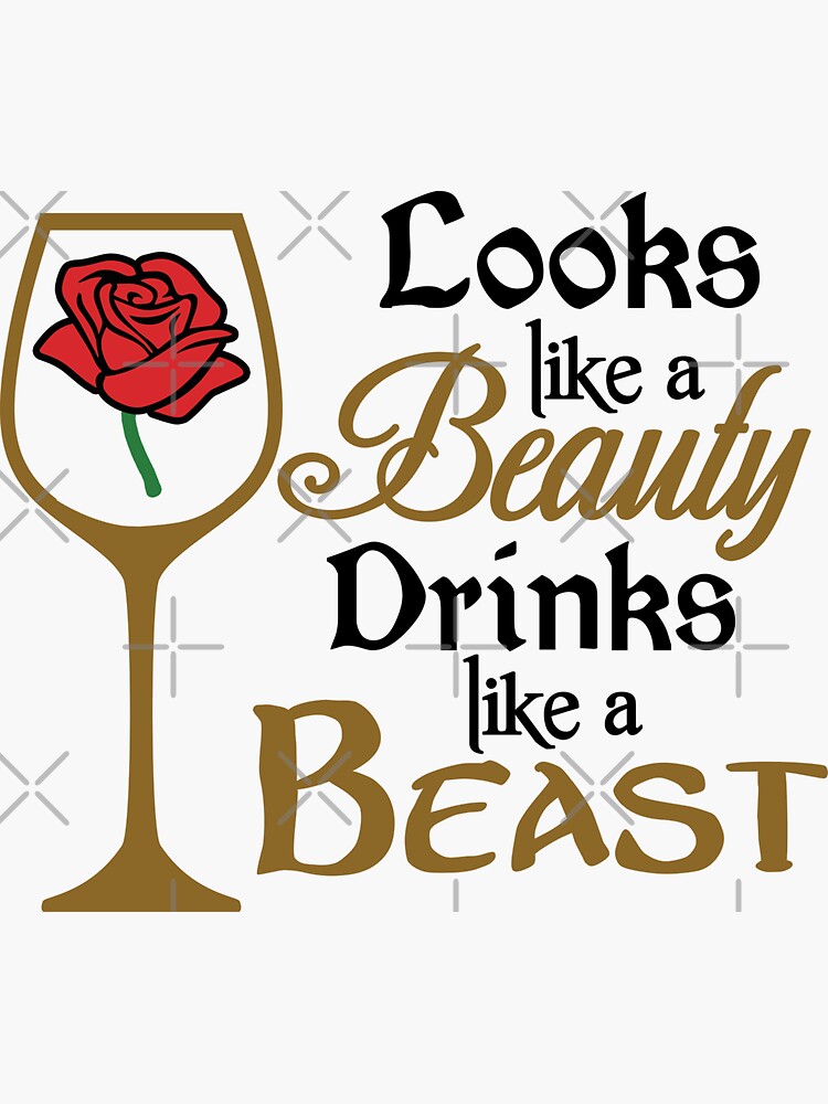 Beauty and the Bottle - Funny Beauty and the Beast Drinking Wine Disney T  shirt