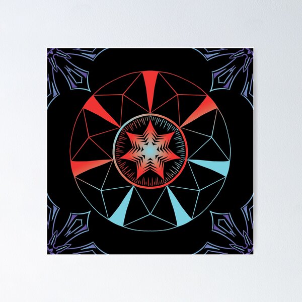 Item preview, Circular Crystal Mandala Red and Blue designed and sold by SirCrim.