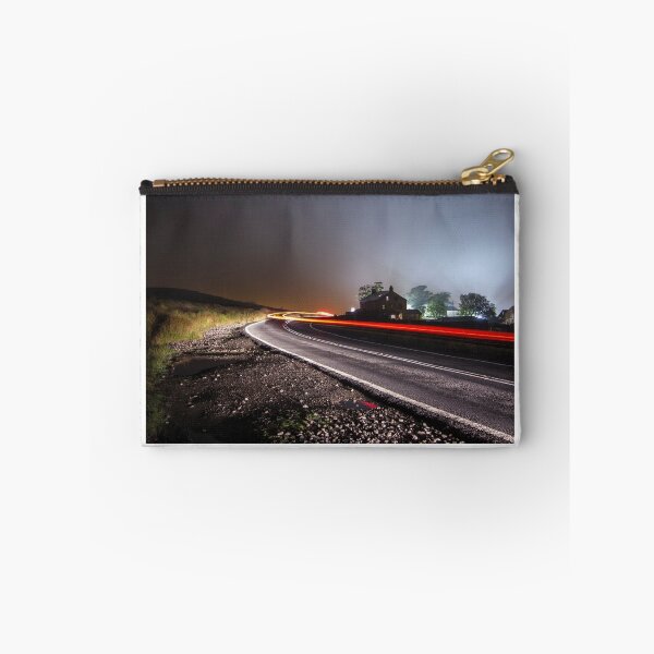 Item preview, Foggy night on Ilkley Moor light trails on the road designed and sold by Spookydaz.