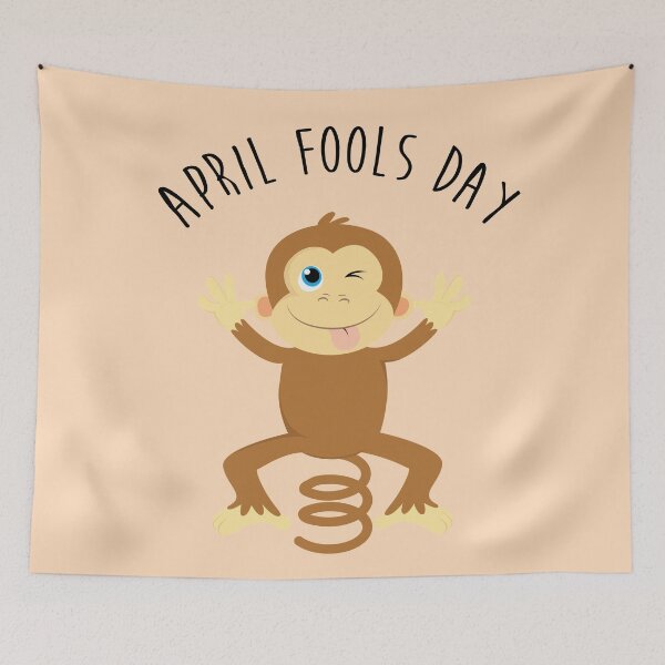 Item preview, Bounce Monkey Behind You - Happy April Fool's Day designed and sold by thewishdesigns.