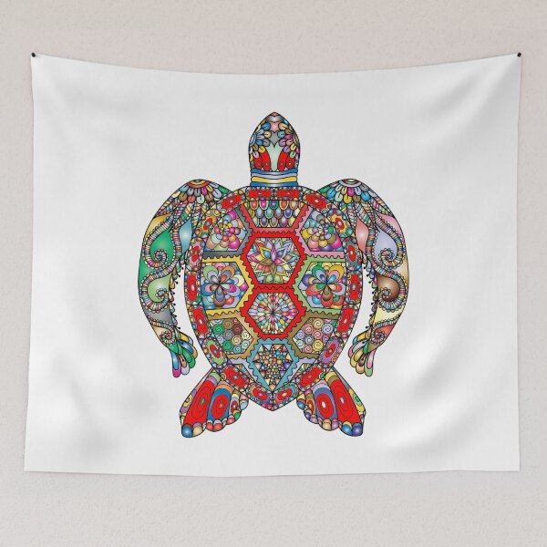 Item preview, Turtle With Flower Pattern designed and sold by dadthebubblegut.