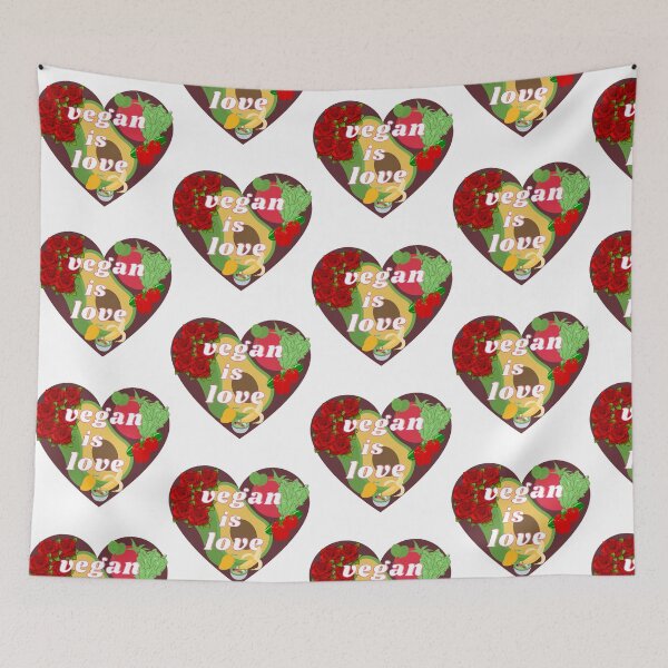 Item preview, vegan is love designed and sold by ILOVETUNA.