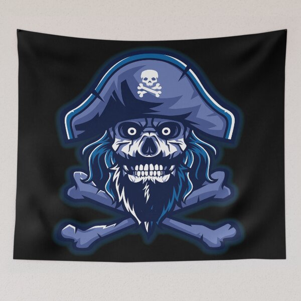 Item preview, Skull with Beard - Bearded Skull Pirate designed and sold by Coder-T.