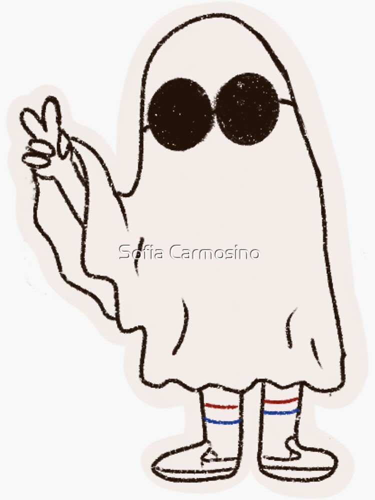 “Peace sign sheet ghost” Sticker for Sale by sofiacarmoart | Redbubble