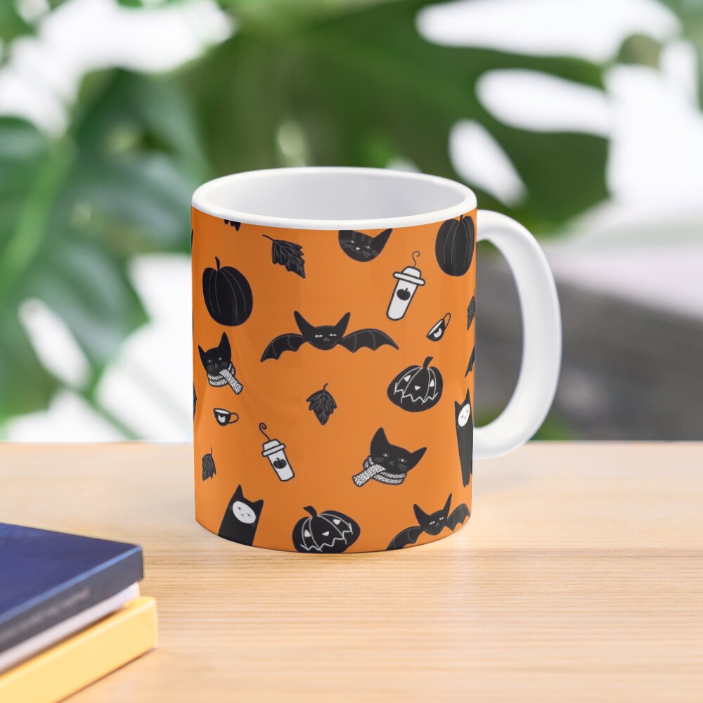 Spooky Halloween Cats and Coffee Mug
