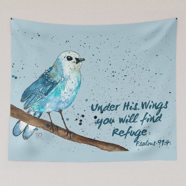 Item preview, Under His Wings You Will Find Refuge Original Watercolor Art designed and sold by RobinetteArt.