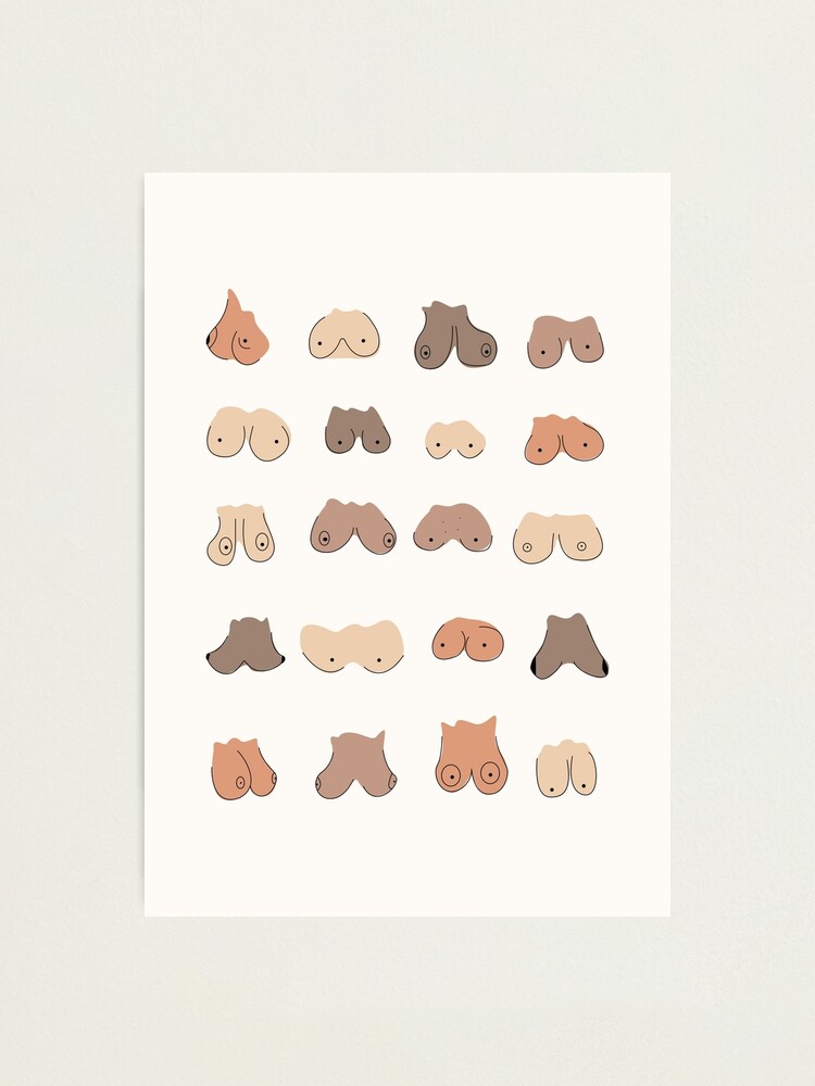 Boobs Illustration Different Types | Photographic Print