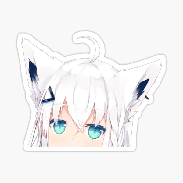 Item preview, Shirakami Fubuki peeker - Hololive designed and sold by OshiOki.