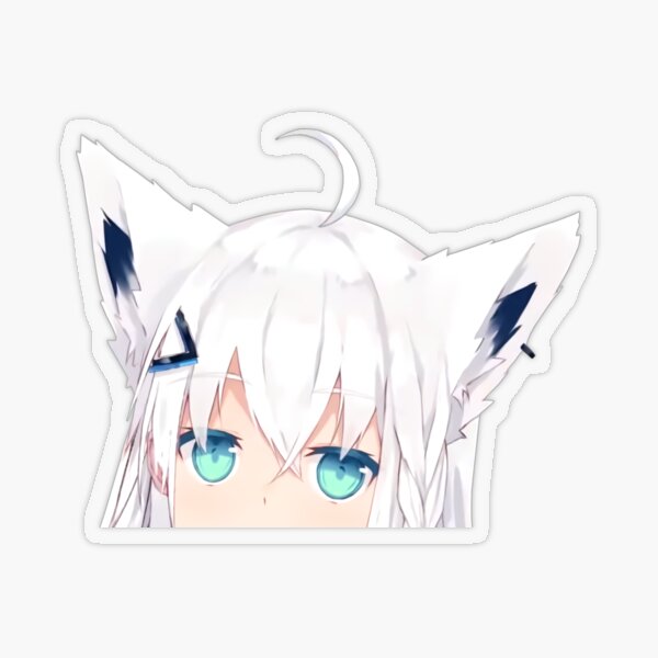 Item preview, Shirakami Fubuki peeker - Hololive designed and sold by OshiOki.