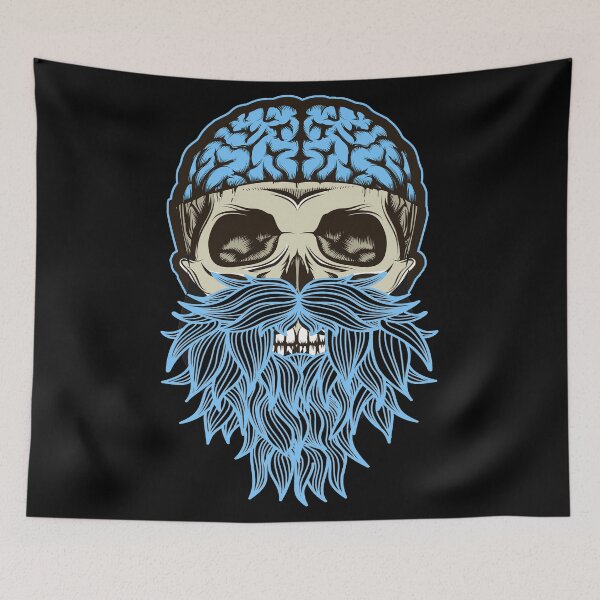 Item preview, Skull with Beard - Bearded Skull BluBrain designed and sold by Coder-T.