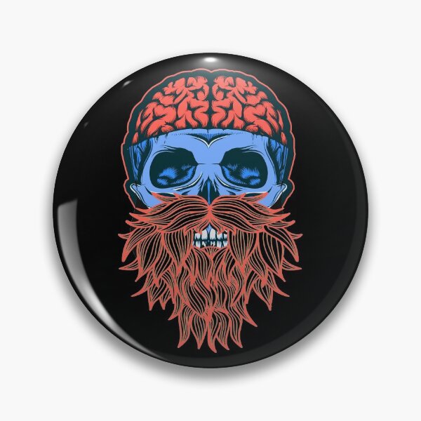 Item preview, Skull with Beard - Bearded Skull Orange designed and sold by Coder-T.