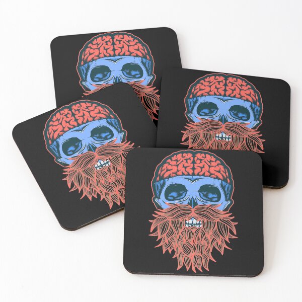 Item preview, Skull with Beard - Bearded Skull Orange designed and sold by Coder-T.
