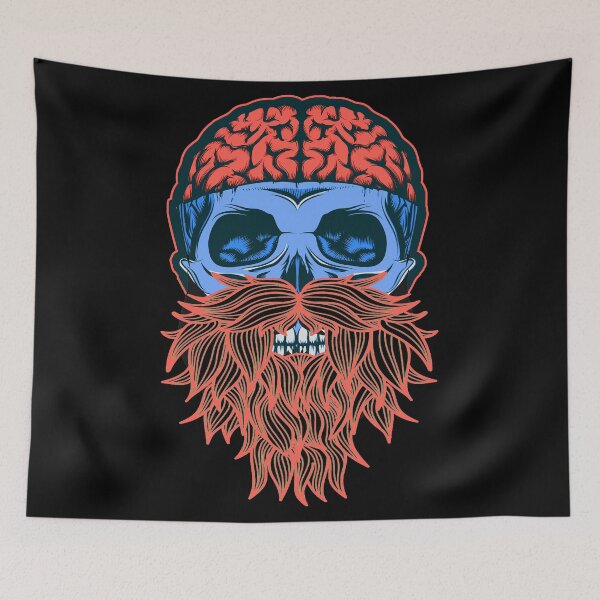 Item preview, Skull with Beard - Bearded Skull Orange designed and sold by Coder-T.
