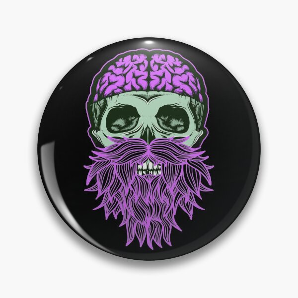 Item preview, Skull with Beard - Bearded Skull Pink designed and sold by Coder-T.